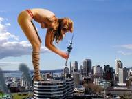 breasts giantess collage city mega destruction handheld