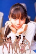 gentle collage black_hair swimsuit brown_eyes asian shrunken_woman looking_at_viewer