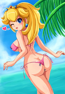 breasts drawing collage trayx color butt swimsuit blue_eyes princess_peach princess shrunken_men butt_smother panty_entrapment