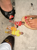 collage feet multiple_giantesses noboss bondage shrunken_men captives