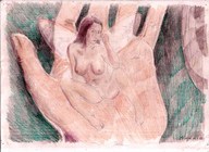 drawing nude color handheld fairy shrunken_woman pencil_drawing