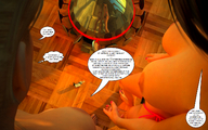 story shrunken_people jessi_and_vicky ufo above_view tiny_mk digital_render