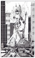 drawing giantess city destruction anime