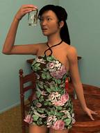giantess nude long_hair handheld asian dress shrunken_men hand entrapment tonto_blackadder digital_render