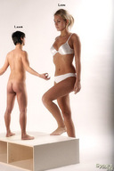 giantess collage nude size_difference blonde barefoot ponytail shrunken_men lingerie amazon spawngts looking_at_tiny
