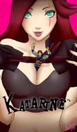 breasts drawing color cleavage shrunken_man league_of_legends katarina champion garen albaharu between_breasts