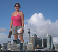 collage city mega shorts tower sunglasses clouds sky top