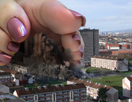 collage feet city destruction buildings between_feet tolik giantess_toes purple_nails