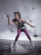 giantess collage city bridge clothed attack water helicopter london captured roller_skates grey_clouds house_of_parliamnet looking_at_tiny holding_helicopter