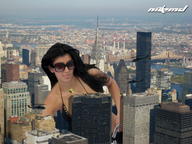 giantess city helicopter brunette skyscraper sunglasses looking_on_roof_tops