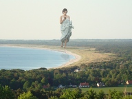 giantess collage black_hair beach dress walking trees artdent eva_longoria