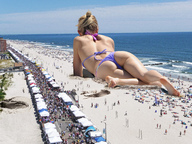 giantess collage blonde butt swimsuit beach barefoot ocean wonderslug lying_down foot_print people sunny holiday_resort crowds karolina_kurkova behind_view