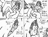 drawing giantess nude vore comic monochrome handheld digestion shrunken_woman