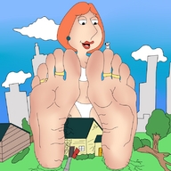 drawing growth giantess feet color destruction barefoot buildings tree cartoon family_guy milf lois_griffin source_needed gtslover34 brian_griffin