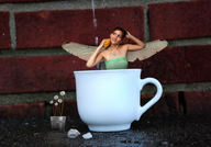 collage wings fairy brunette cup