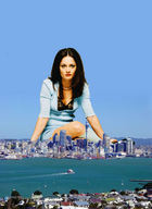 collage city mega black_hair clothed water sitting tower sky ships looking_at_viewer robin_tunney