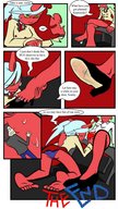 drawing crush feet comic color clothed shoes socks shrunken_men demoness lesbians giantesses panty_and_stocking_with_garterbelt