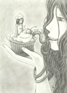 drawing giantess vore handheld cherry cupcake snake_boy