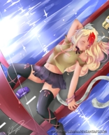gentle color bridge skirt cars lying_down cat_girl kiyoizuru