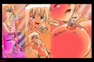 breasts drawing giantess nude furry manga color large_breasts handheld topless unknown_artist kissing hand shrunken_woman english snake_girl angel2012