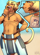 drawing vore cat color penis huge_breasts shrunken_woman dark_skin sheela mithra tail_slurping