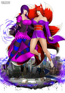 drawing furry city upskirt multiple_giantesses socks striped_stockings lillian_and_sakura masquevale kitten_lily