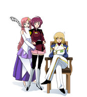 drawing color handheld shrunken lacus uniform shrunken_woman gundam_seed_destiny lunamaria cagali song