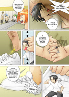 giantess crush feet shoes sweat red_hair school shrunken_man under_foot
