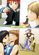giantess high_heels kissing grin shrunken_man dropped kind between_breasts