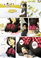 drawing comic color breast_crush shrunken_man food cookie