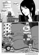 drawing giantess crush comic monochrome black_hair clothed boots shrunken_men truck giorunog linna vehicle_crash