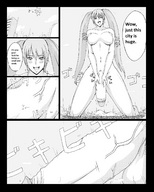 breasts drawing giantess nude giga manga city comic monochrome long_hair futanari destruction penis story kariumu looking_down