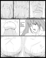 breasts drawing giantess nude giga manga city comic monochrome long_hair futanari destruction penis story kariumu looking_down city_fuck