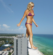 bikini giantess collage feet city blonde swimsuit beach barefoot helicopter wonderslug sunglasses pink_nails vehicles melissa_walton