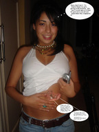 giantess collage vore digestion hand belly shrunken_woman looking_at_viewer stomach_view
