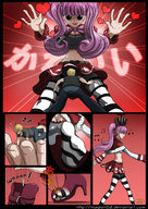 drawing giantess feet comic color handheld one_piece barefoot stockings in_shoe boots shrunken_men foot_crush cruel magion02