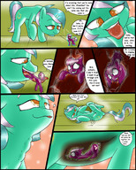 drawing vore furry tail comic aroused color saliva digestion story ponytail belly throat in_belly magic swallowed dialogue my_little_pony gtsdev internal_view feral looking_at_tiny lyra_heartstrings cutie_mark
