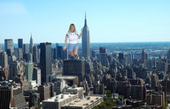 giantess collage city blonde clothed unknown_artist skyscraper looking_at_viewer new_york_city empire_state_building