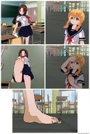 feet hand uniform shrunken_woman captured pinned under_foot raised_foot digital_render