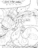 breasts drawing giantess vore mega comic monochrome destruction snake_girl
