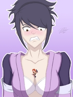 drawing giantess color shrunken_woman between_breasts