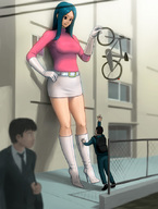 breasts giantess color boots shrunken_men amazon female_domination enka_boot
