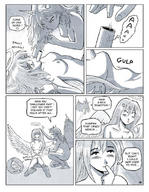 drawing karbo comic monochrome digestion shrunken_person forced_vore