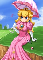 drawing giantess pokemon blonde color princess_peach mushroom team_rocket crown fanart super_mario pink_dress umbrella james_(pokémon)