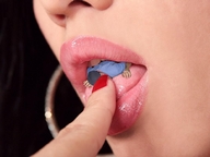giantess collage vore tongue finger unknown_artist shrunken_men inside_mouth painted_nail
