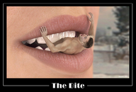 giantess vore teeth biting lips hard_vore shrunken_men inside_mouth snacknl female_teeth the_bite digital_render