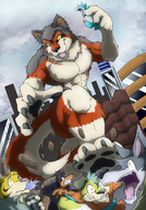 drawing crush feet furry anthro city color destruction giant male handheld soles paws canine people mighty-creation rogue_(wolf)