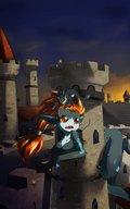 drawing growth giantess nude wolf color large_breasts long_hair butt destruction barefoot cleavage red_eyes castle outgrowing_building midna fangs tower thighs outdoors commission orange_hair wolf_link twlight_princess meister_li the_legend_of_zelda bare_legs on_head accidental_destruction the_legend_of_zelda_twilight_princess link_(the_legend_of_zelda) idranar