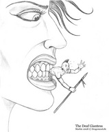 drawing giantess crush vore male teeth markie hard_vore dragonesslife pencil_drawing the_deaf_giantess tribesman