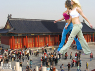 collage blonde clothed buildings brunette walking people giantesses crowds azzy_ale